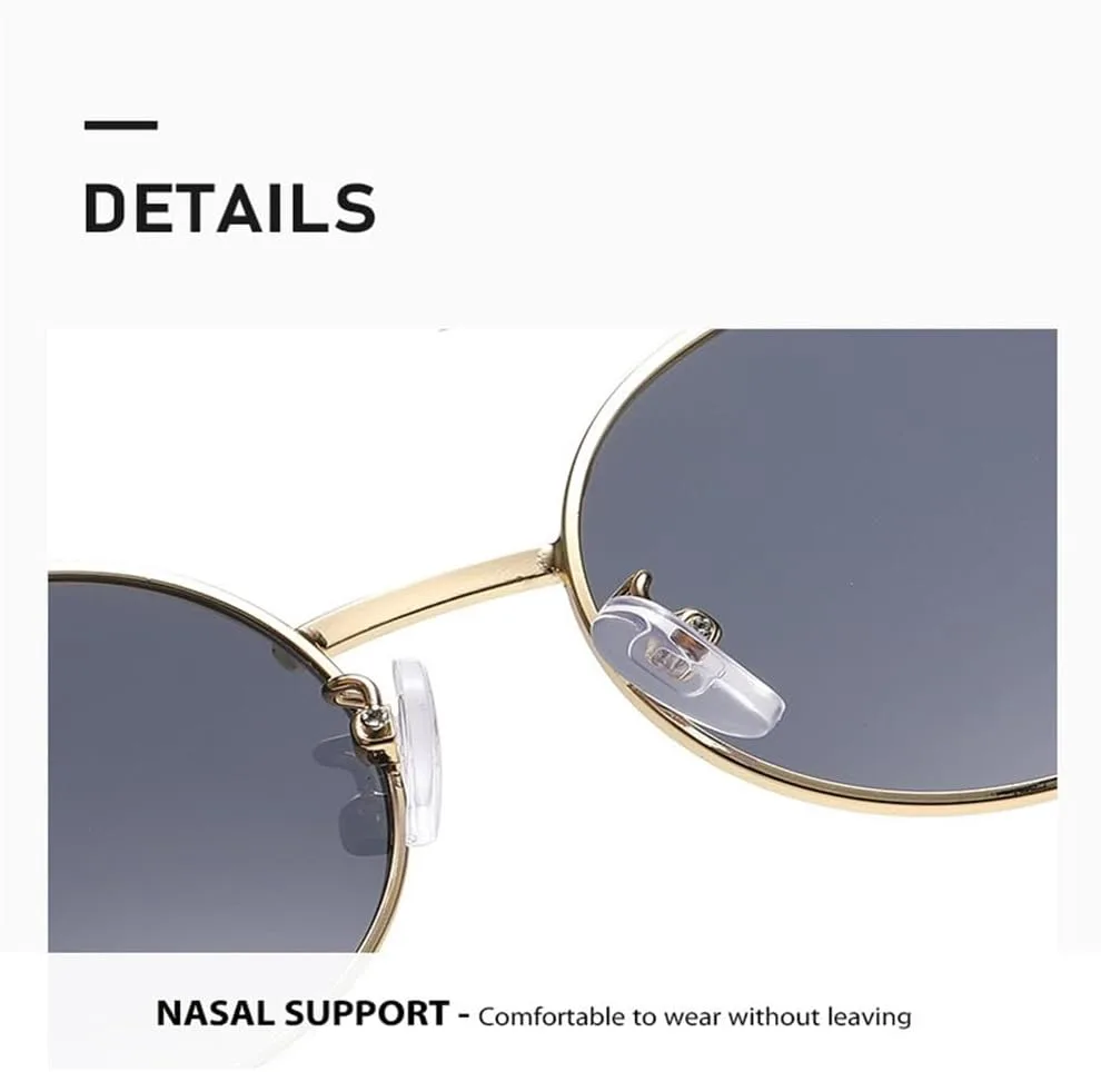 

Металлические солнцезащитные очки для мужчин и женщин, унисекс, модные солнцезащитные очки овальной формы, стильные, защита от УФ-излучения UV400 LOVQZAOF, C