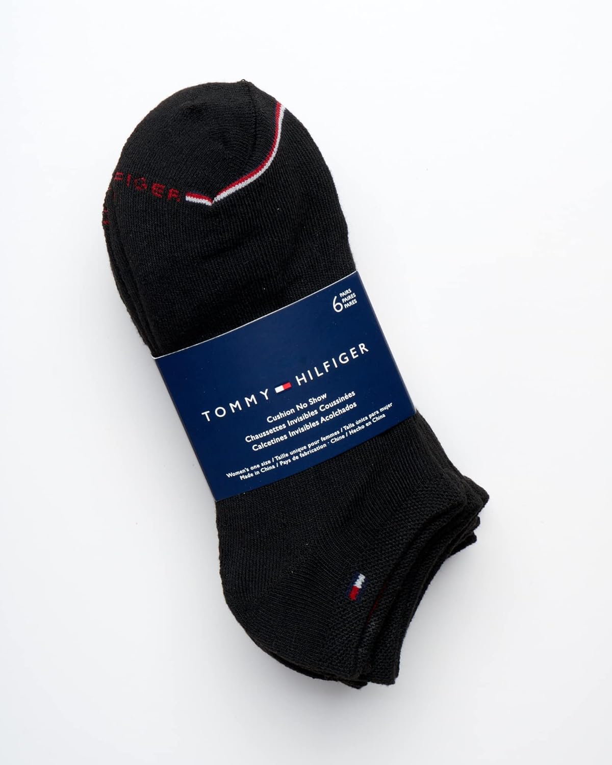 Женские носки Tommy Hilfiger с низкой посадкой - 6 пар носков Performance Cushioned Comfort, незаметные - спортивные носки для женщин (4-10), Black Stripe — фото 3