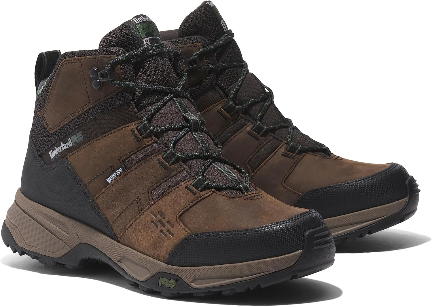 Рабочие ботинки Timberland PRO Switchback Lt 6 дюймов для взрослых, унисекс, с мягким носком, водонепроницаемые, для промышленного использования, коричневый/зеленый — фото 2