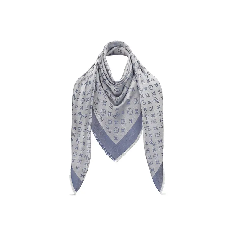 

LOUIS VUITTON Монограммный денимовый шаль, Light Blue
