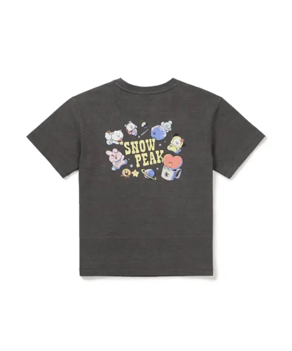 Футболка с принтом, i bt21, Snow Peak Apparel Kids, темно-серый — фото 3