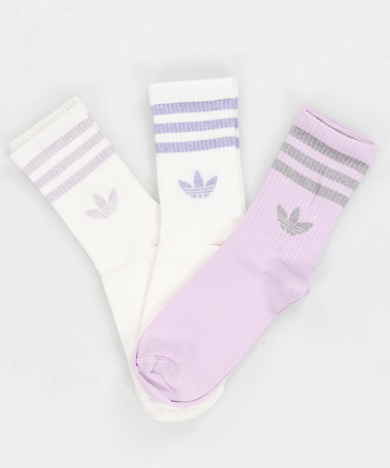 Женские носки с блестками, комплект из 3 пар, Glitter Socks Adidas, Silver Metallic