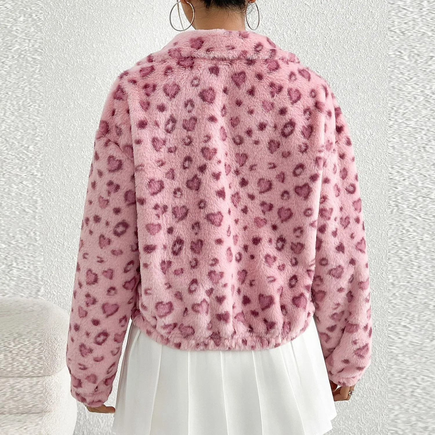 Женская куртка с леопардовым принтом Heart Design, pink — фото 3