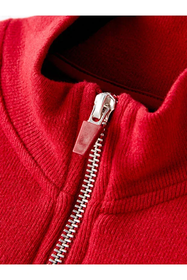 Детское худи для девочек с длинным рукавом Galatasaray kids half zip hoodie Gsstore, Red — фото 4