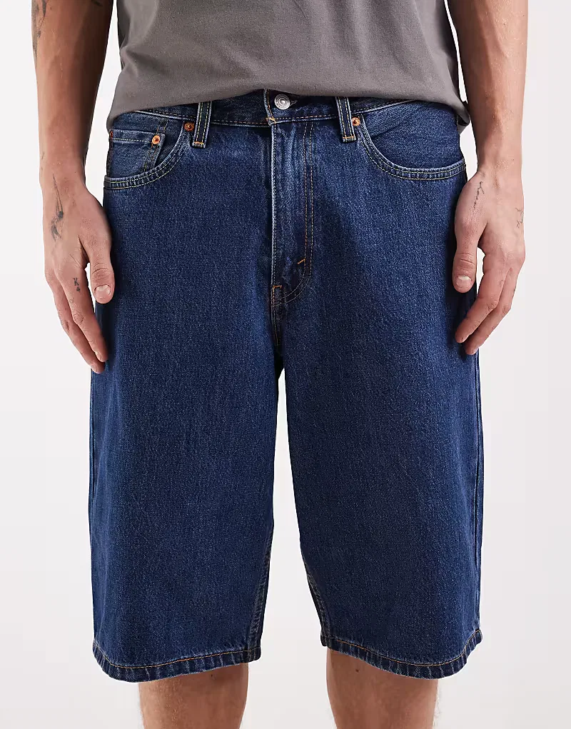 Джинсовые шорты Levi's 470 свободного кроя, темно-синий — фото 4