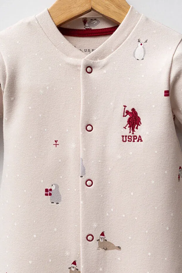 Детский комбинезон для мальчиков хлопковый U.S. Polo Assn., Beige — фото 2