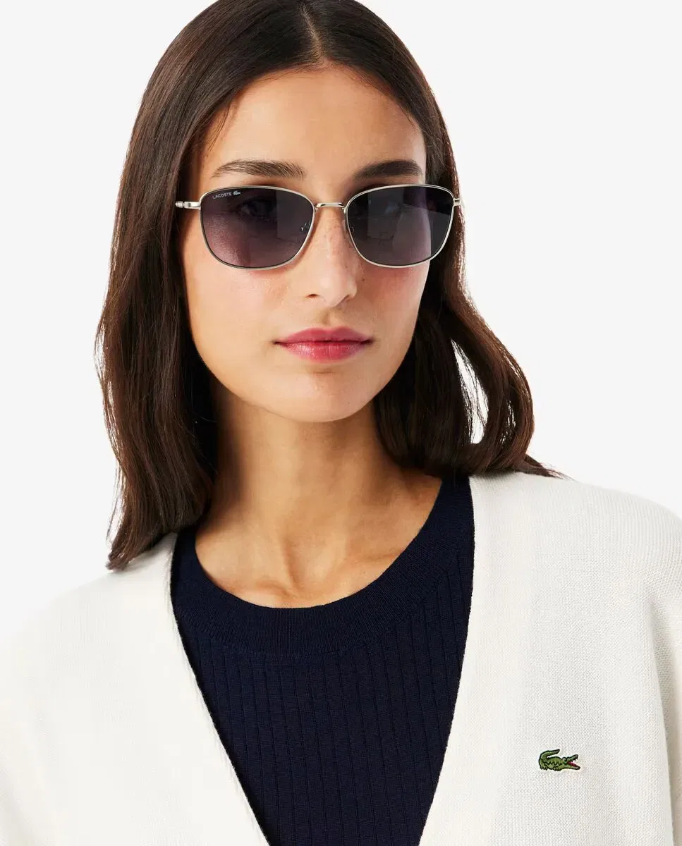 Женский кардиган Lacoste Blanco, V-образный вырез, белый — фото 3
