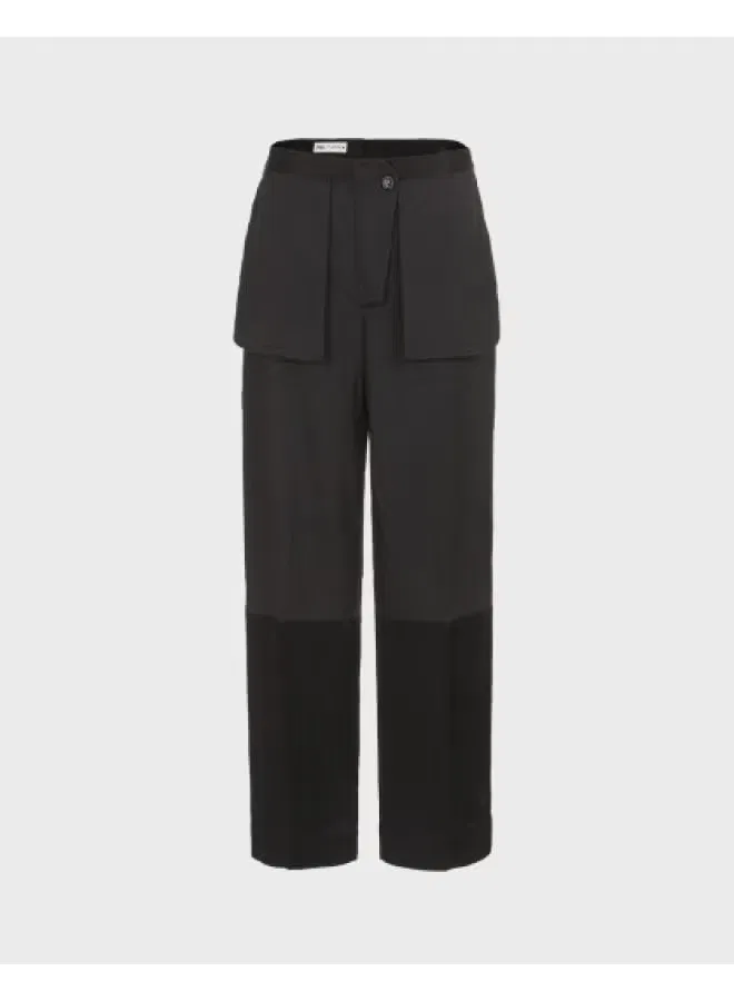 Брюки прямые с эффектом пэчворк Zara, черный