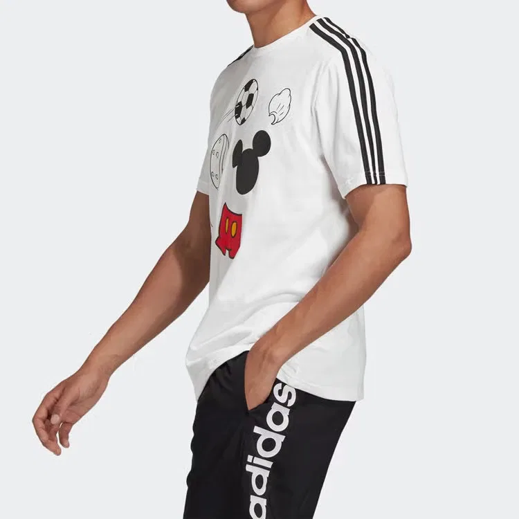 Футболка тренировочная с принтом Disney Mickey Adidas, белый — фото 3