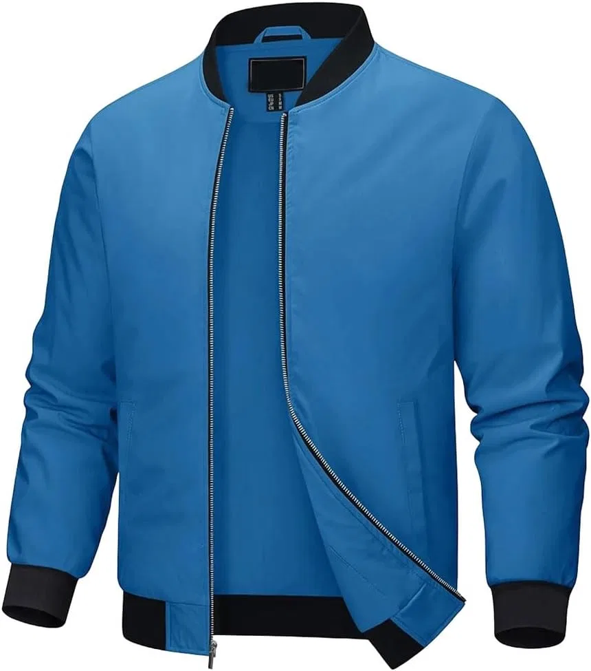 Мужская куртка-бомбер с длинным рукавом, Aviator Bomber Jacket, синий