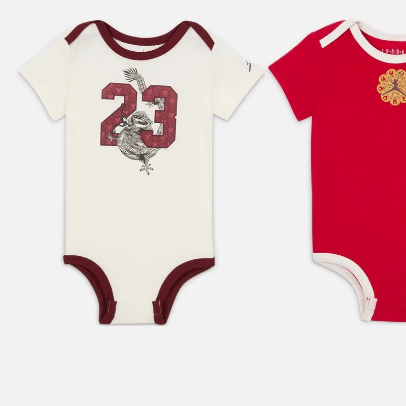 Детский комбинезон-боди из 3 предметов Fir Wood Red, Jordan, Красный — фото 2