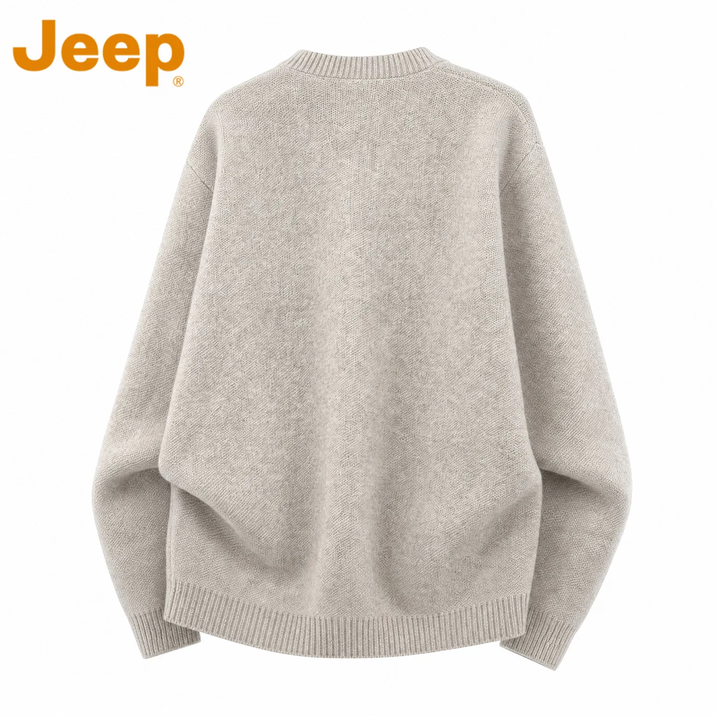 Детский свитер с круглым вырезом, прямой крой, Jeep, Light Khaki — фото 3