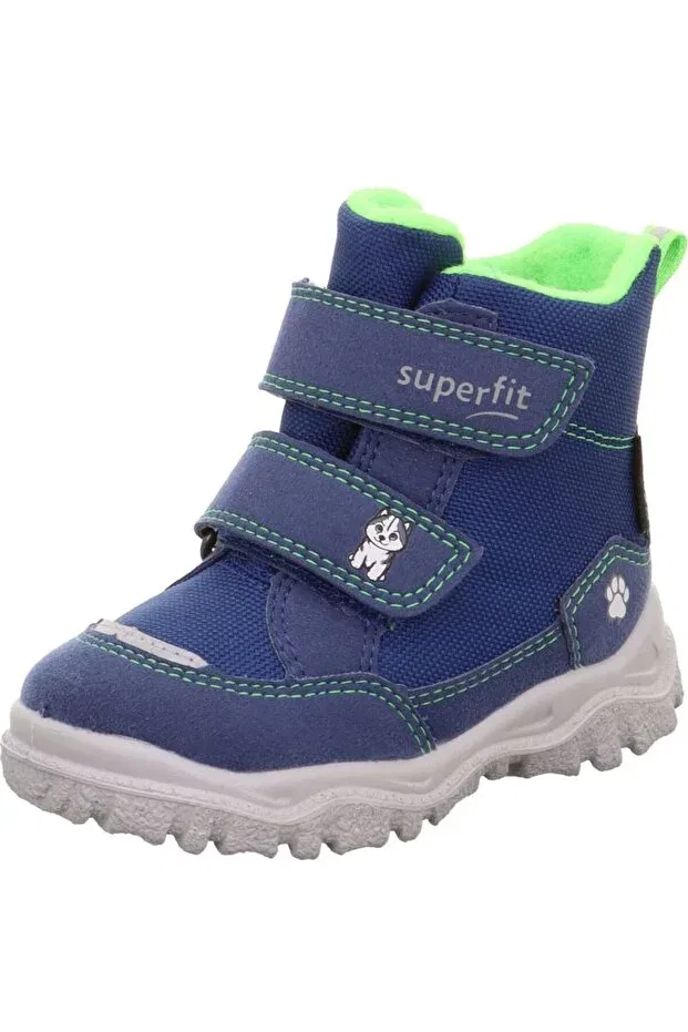 Детские ботинки для девочек водостойкие с липучкой Husky1 Superfit, Blue/Green