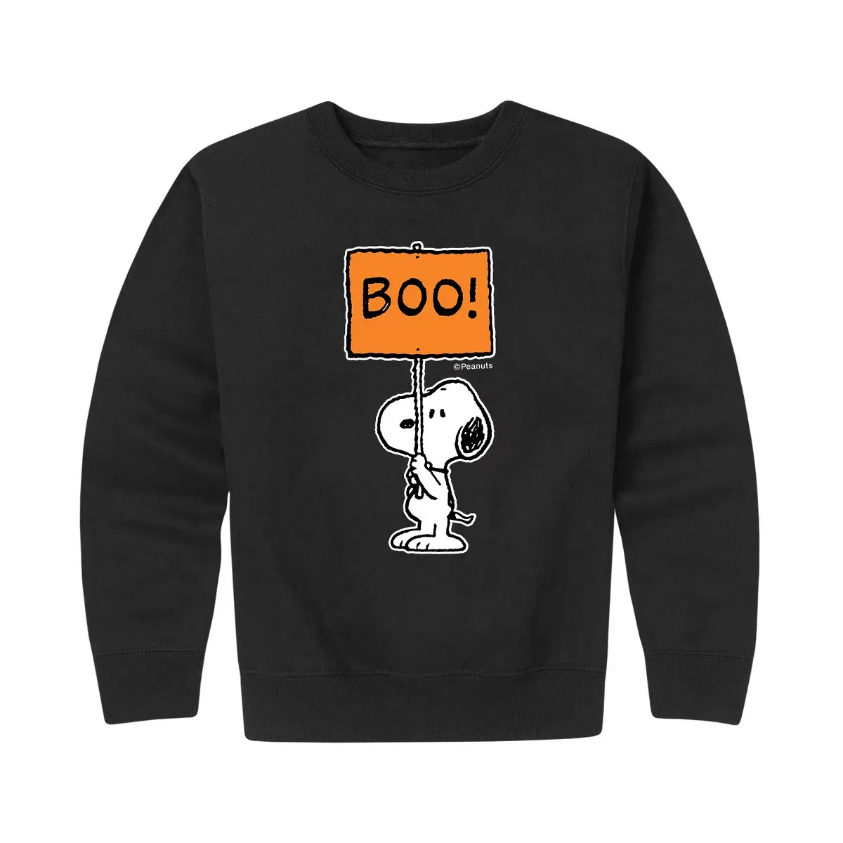 Детский свитшот с длинным рукавом Snoopy Boo Sign Peanuts, Black