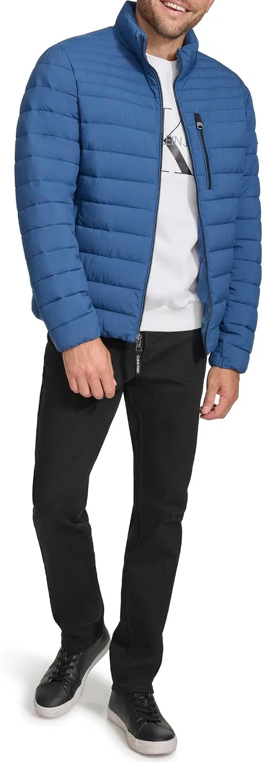 Мужское пуховое пальто с наполнителем Calvin Klein, Packable Denim Blue