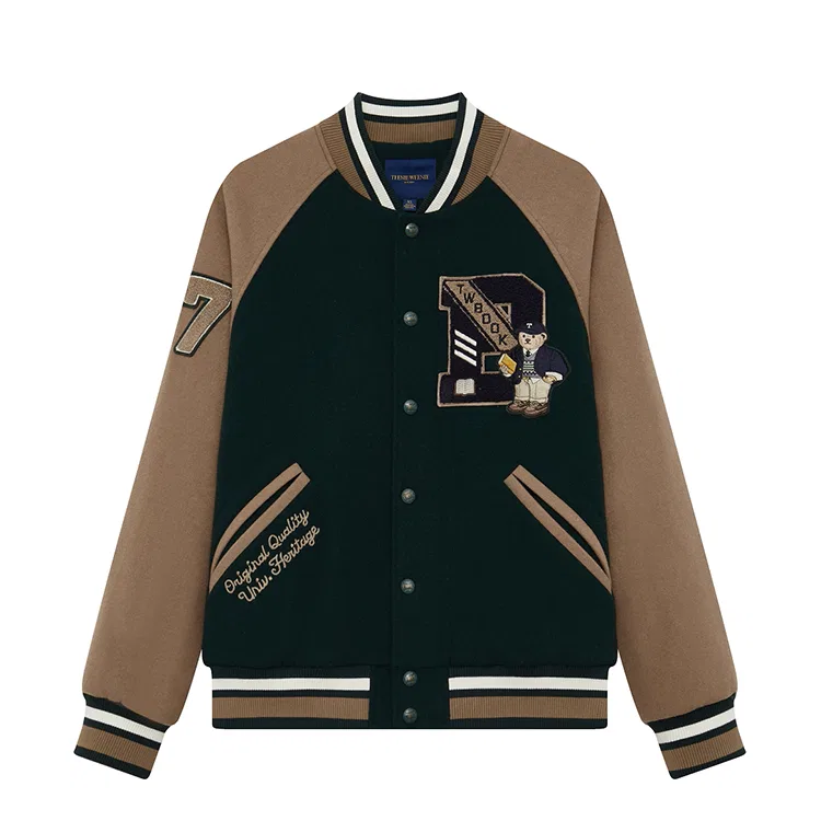 Детская бейсбольная куртка с воротником-стойкой Cityboy FW23 Teenie Weenie Men, Hunter Green