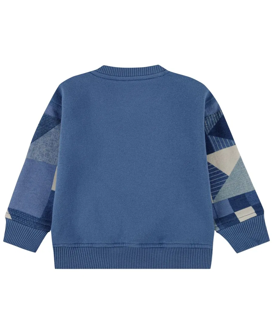 Детский свитшот с длинным рукавом и пэчворком abercrombie kids, Moonlight Blue — фото 2