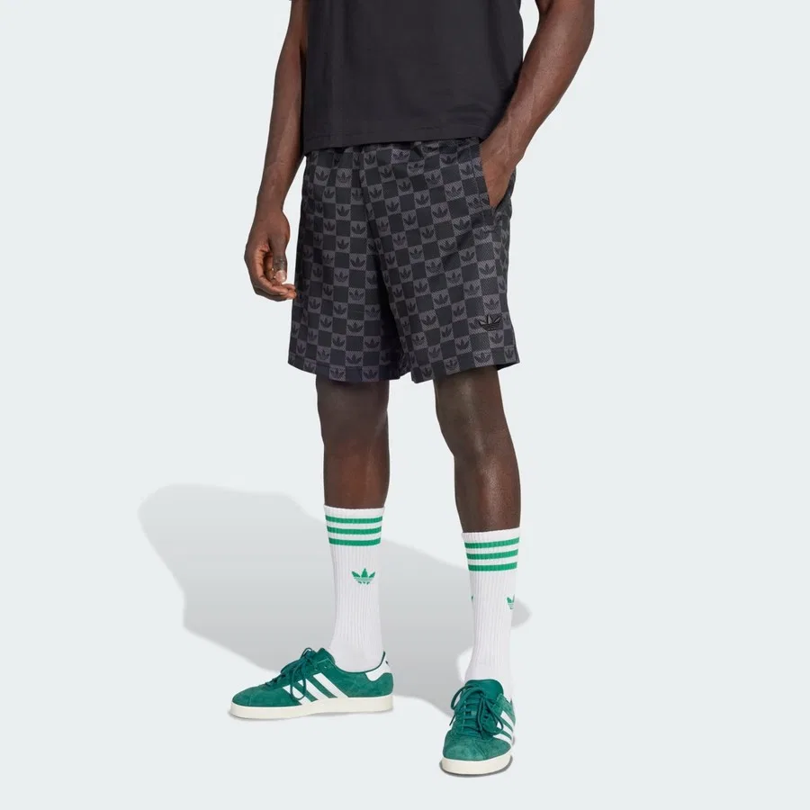 Шорты из сетки с монограммой Monogram Regular Mesh Shorts adidas, Черный