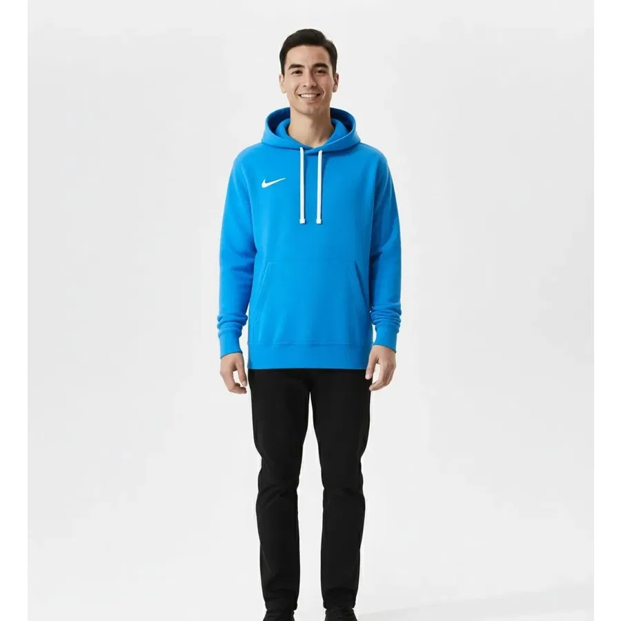 Свитшот мужской с капюшоном, флисовый, модель PARK20 Po, Nike, Синий — фото 4