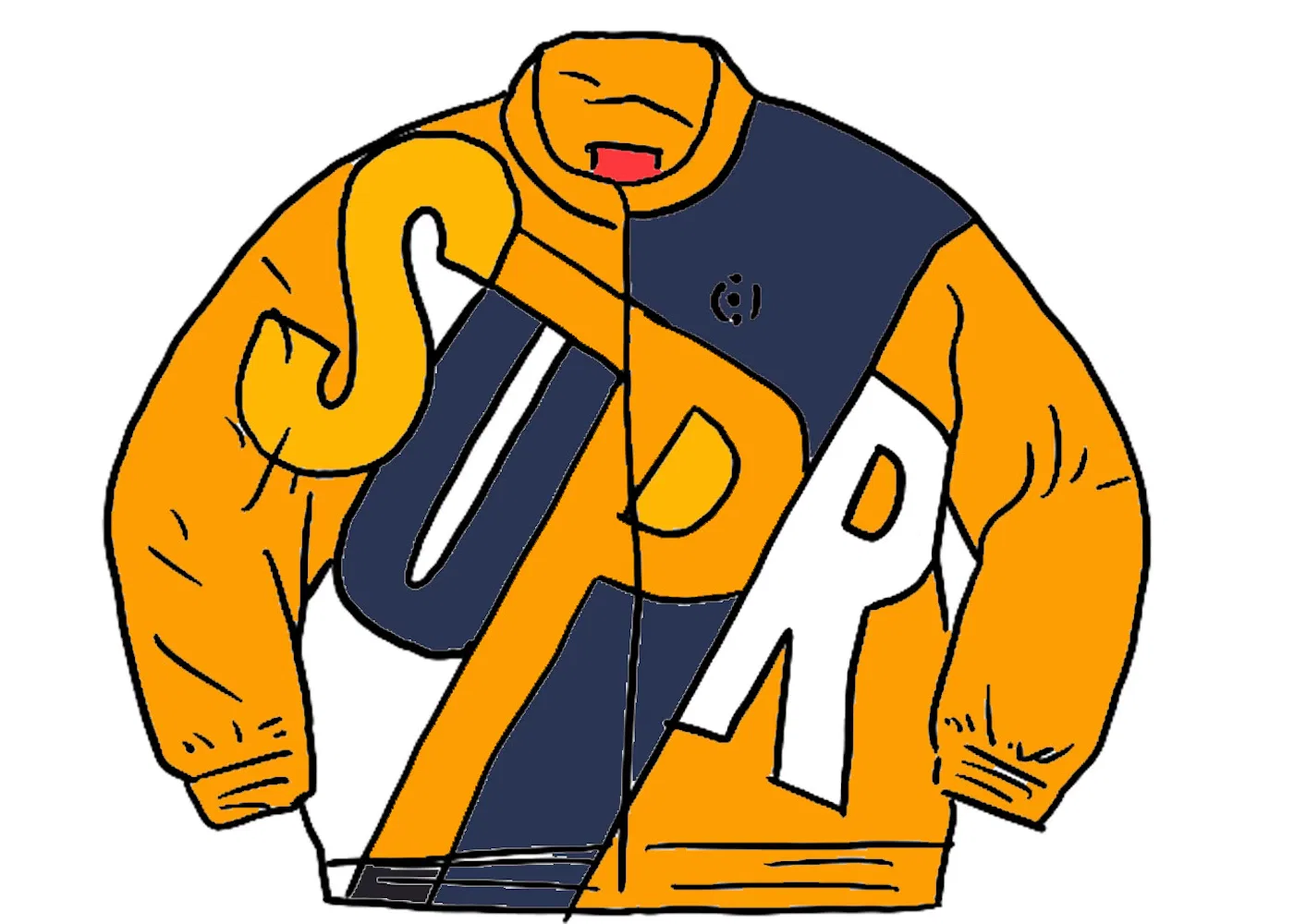 Мужская куртка с принтом Supreme Track Jacket, Dark Orange