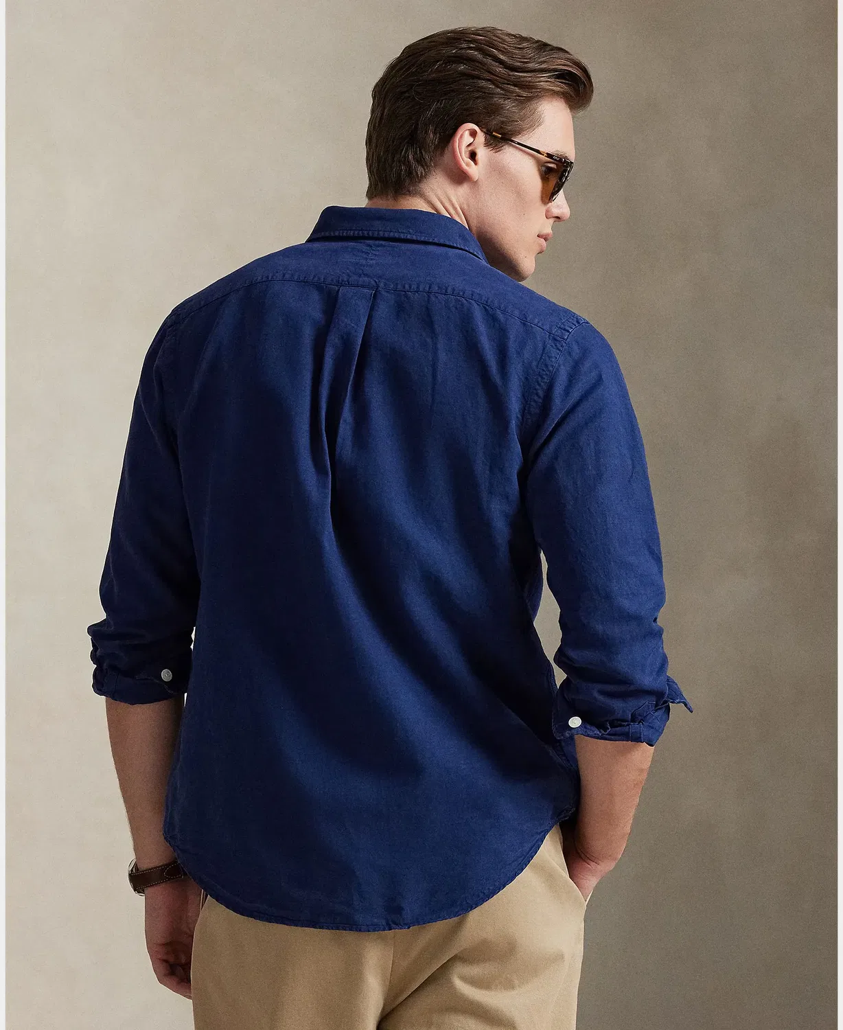Мужская рубашка из льна, шелка и хлопка Polo Ralph Lauren, Índigo — фото 2