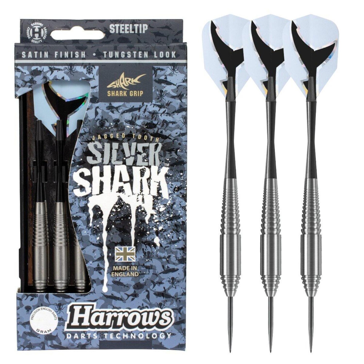 

Eggen Silver Shark Darts 21 грамм HARROWS, Серый, Eggen Silver Shark Darts 21 грамм HARROWS