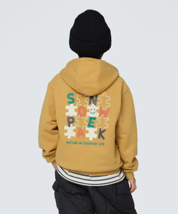 Худи детское с графическим принтом, s24fkfhd80 Snowpeak Apparel Kids, горчичный