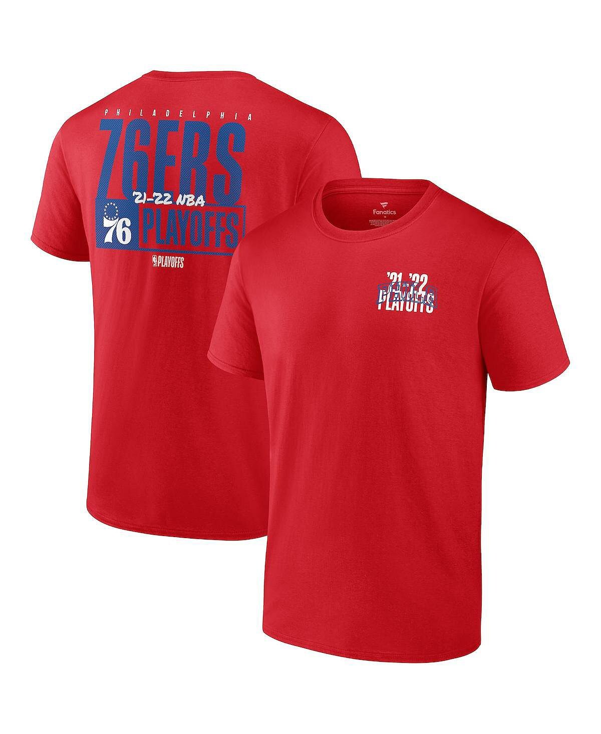 

Мужская красная футболка philadelphia 76ers 2022 nba playoffs dunk dunk Fanatics, красный
