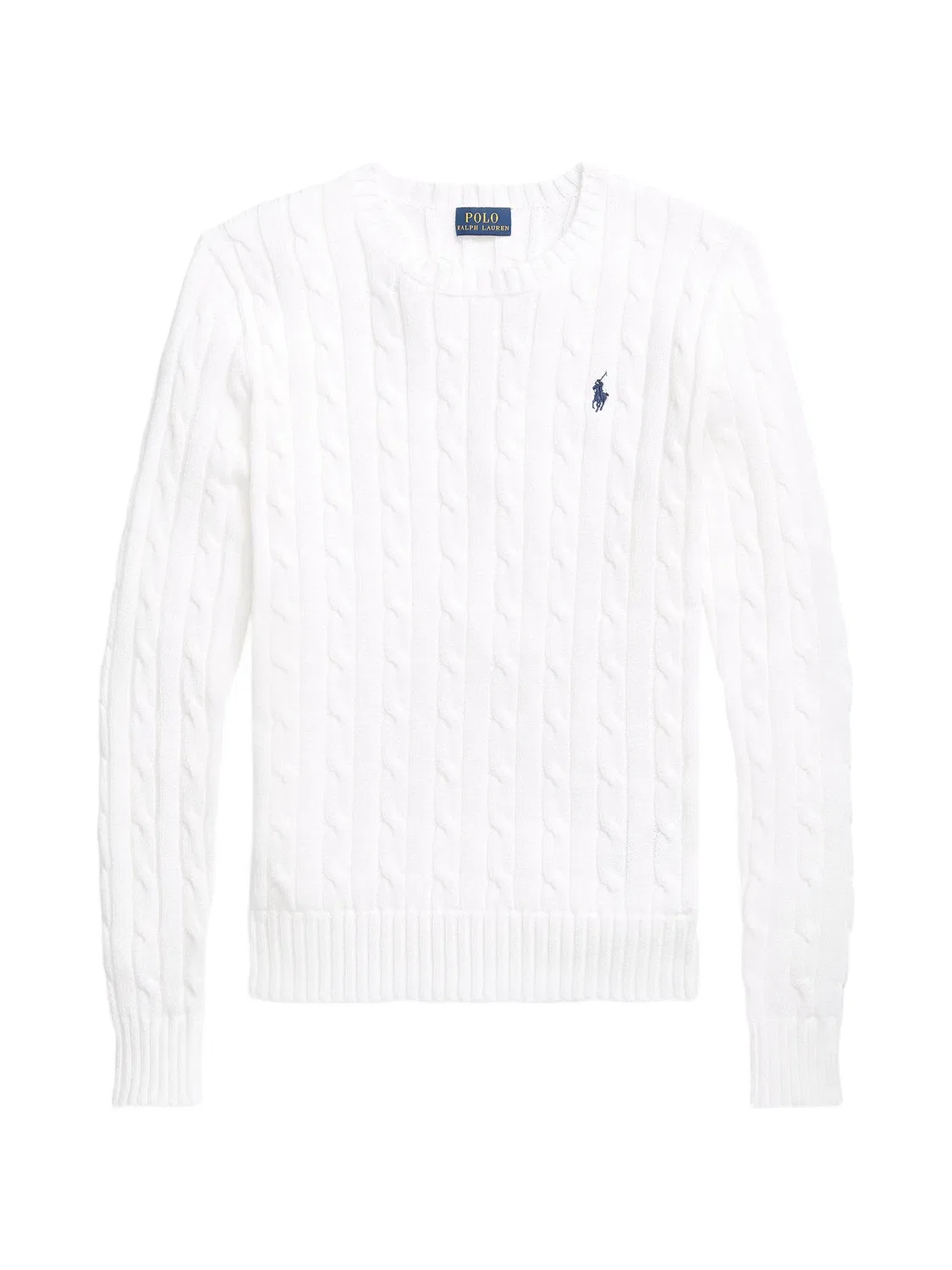 Вязаный свитер с вышитым логотипом Polo Ralph Lauren, белый