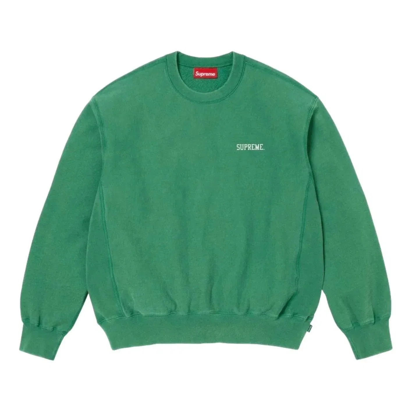 Мужская футболка с принтом Washed Crewneck Supreme, зеленый