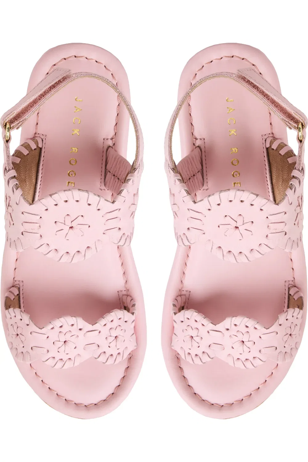 Детские сандалии на платформе и танкетке с ремешком Lauren Jack Rogers, Chalk Pink — фото 4