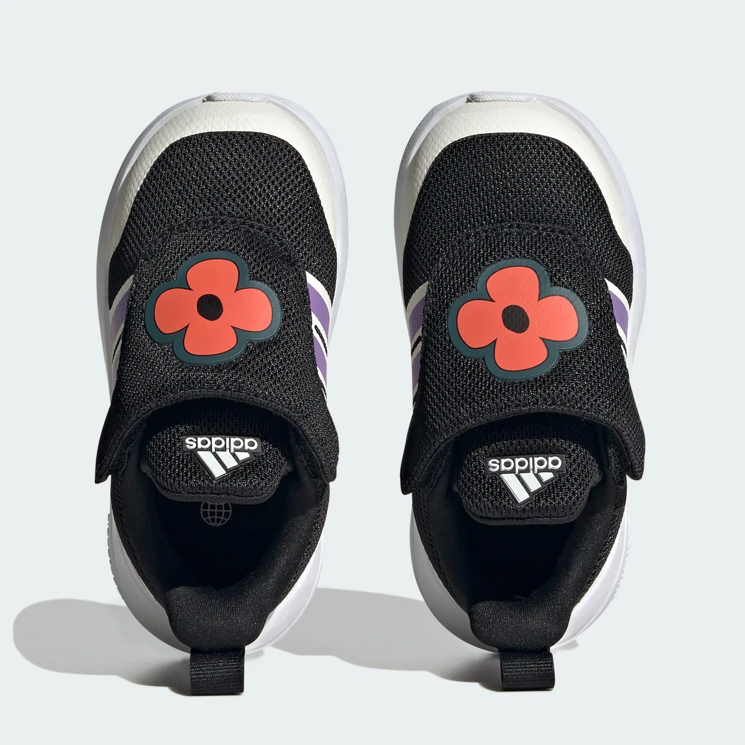 Детские кроссовки с цветочным принтом FortaRun 2.0 Adidas, Schwarz Violett Braun — фото 3