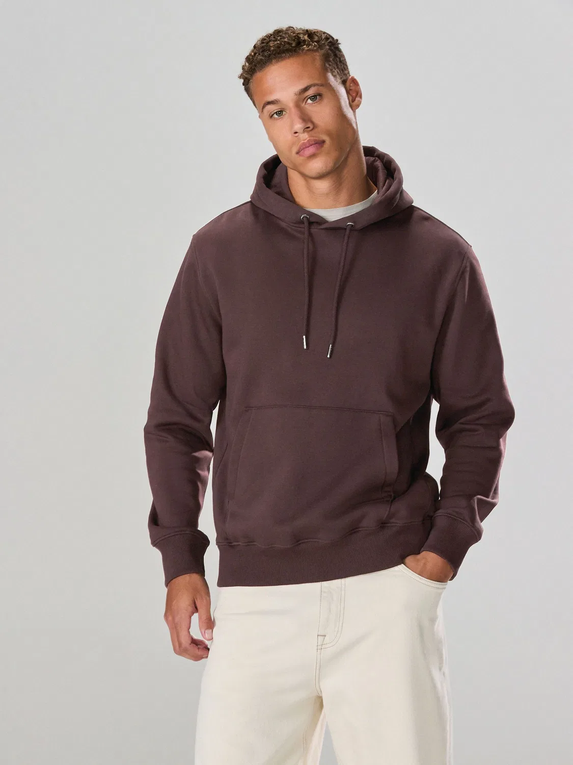 Худи оверсайз Heavyweight Cotton Rich Jersey Next, шоколадный