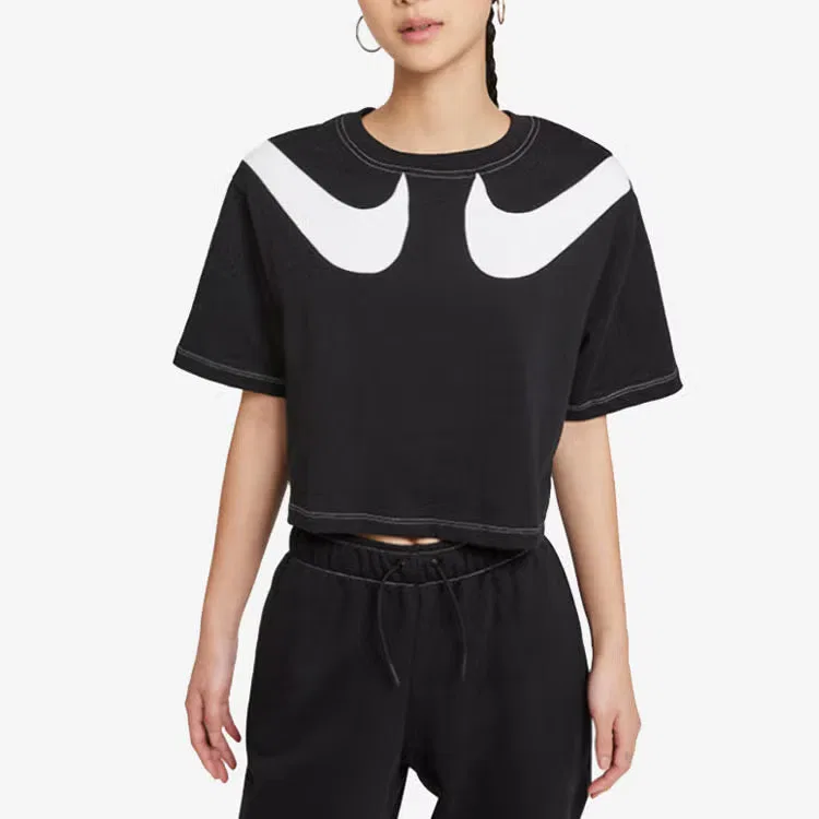 Футболка с принтом Sportswear SWSH GX MOD CROP SS T Nike, черный — фото 3