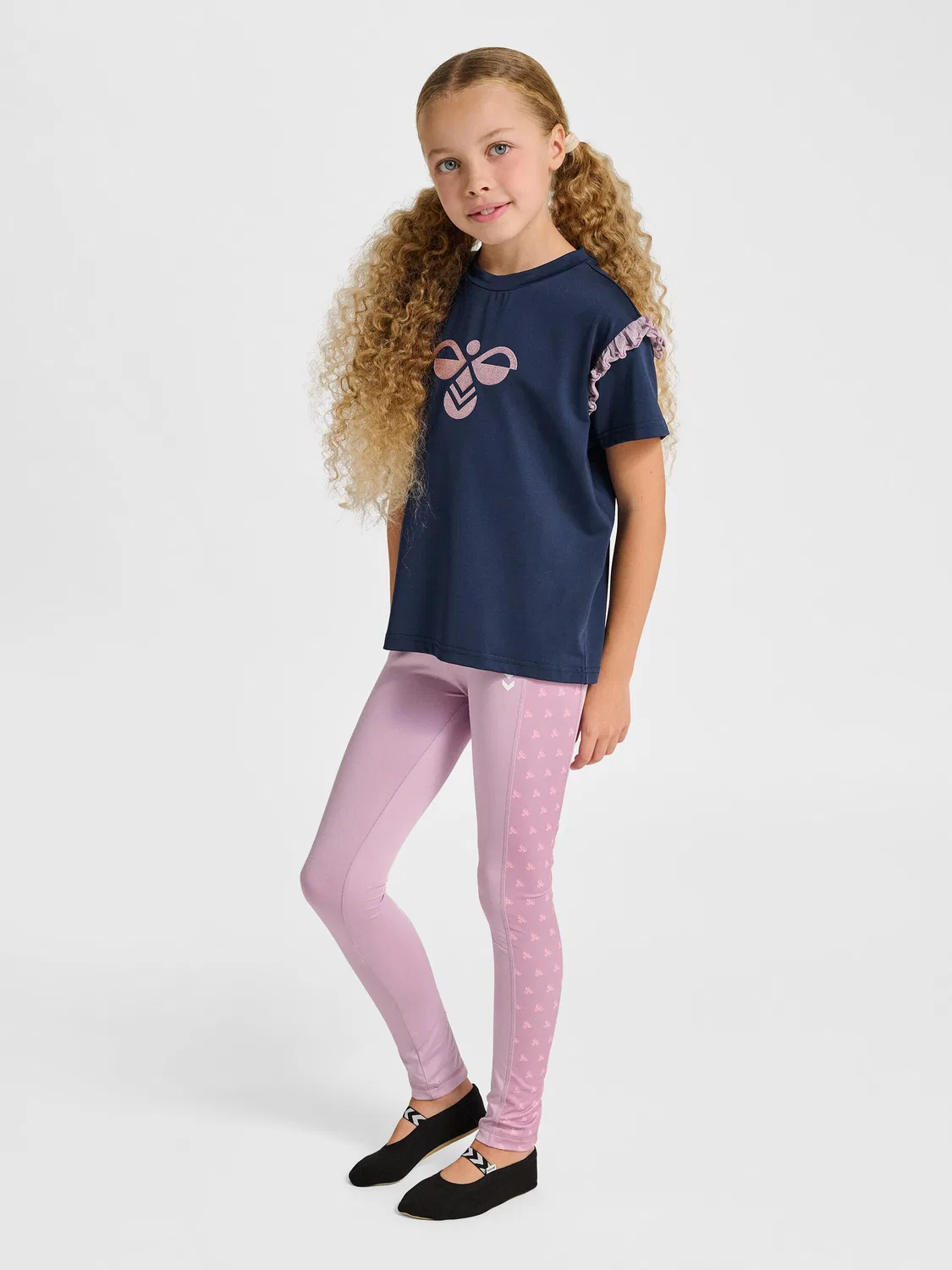 Детская футболка с блестками Hmljr Mix Hummel, Blau Dunkelblau — фото 3