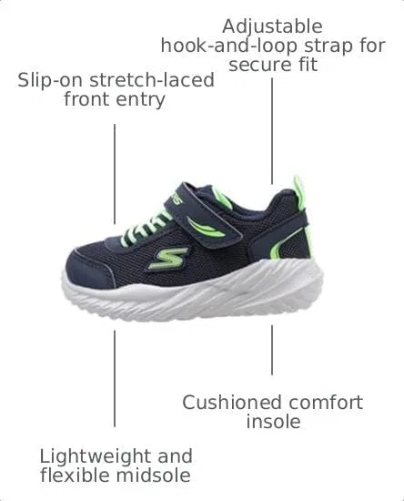 Детские кроссовки для мальчиков Nitro Sprint Skechers, Navy/Lime — фото 3