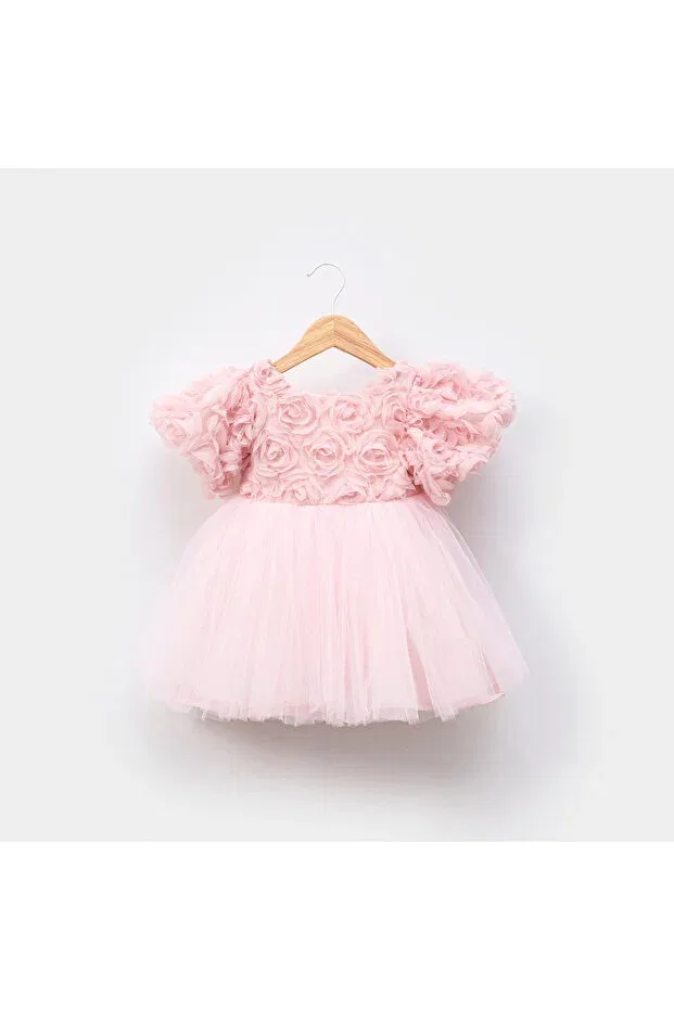 Детское платье для девочек с коротким рукавом Party Gül Baby, Pink