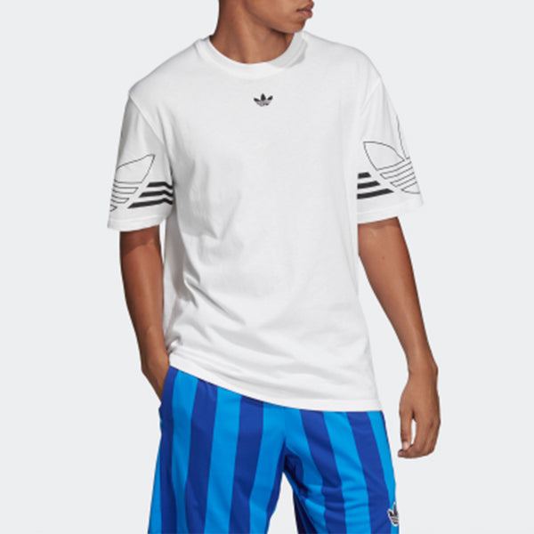 Футболка originals outline tee round neck short sleeve white Adidas, белый — фото 3