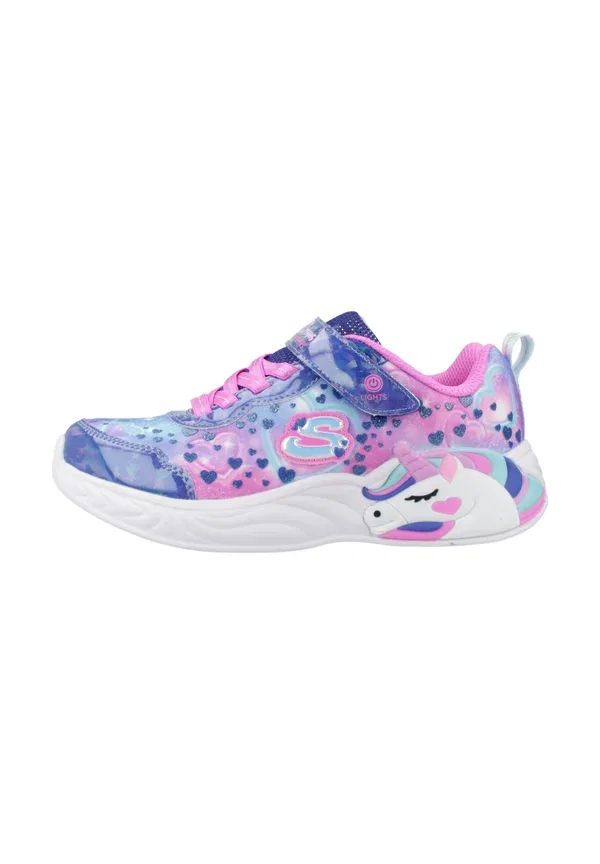 Кроссовки на шнуровке Unicorn dreams Skechers темно-синий Sparkle Mesh/Multi Trim