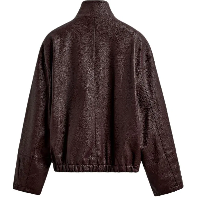 Мужская куртка с воротником-стойкой Dark Red ZARA, Темно-красный — фото 3