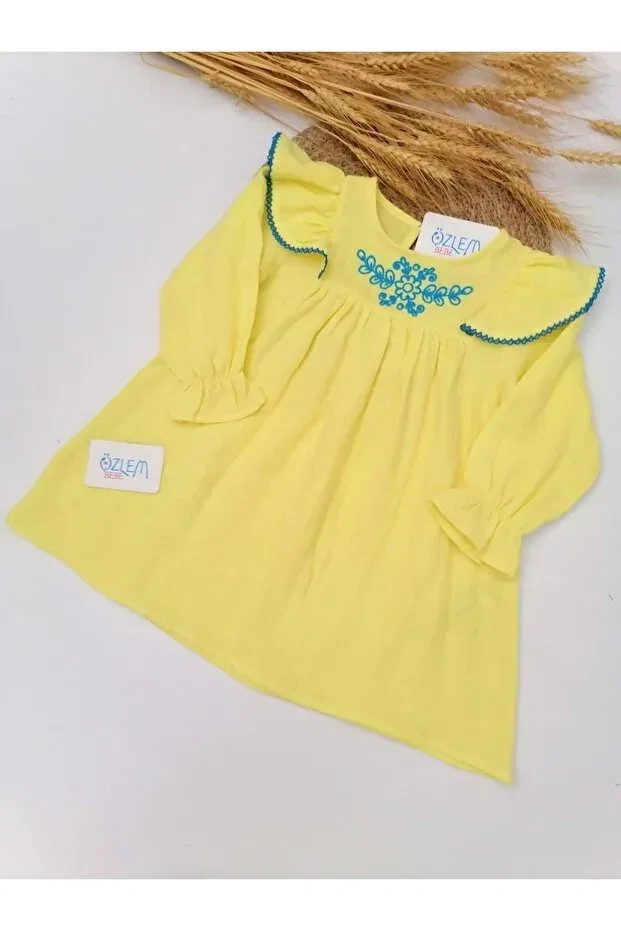 Детское платье для девочек хлопковое Özlem Bebe, Yellow