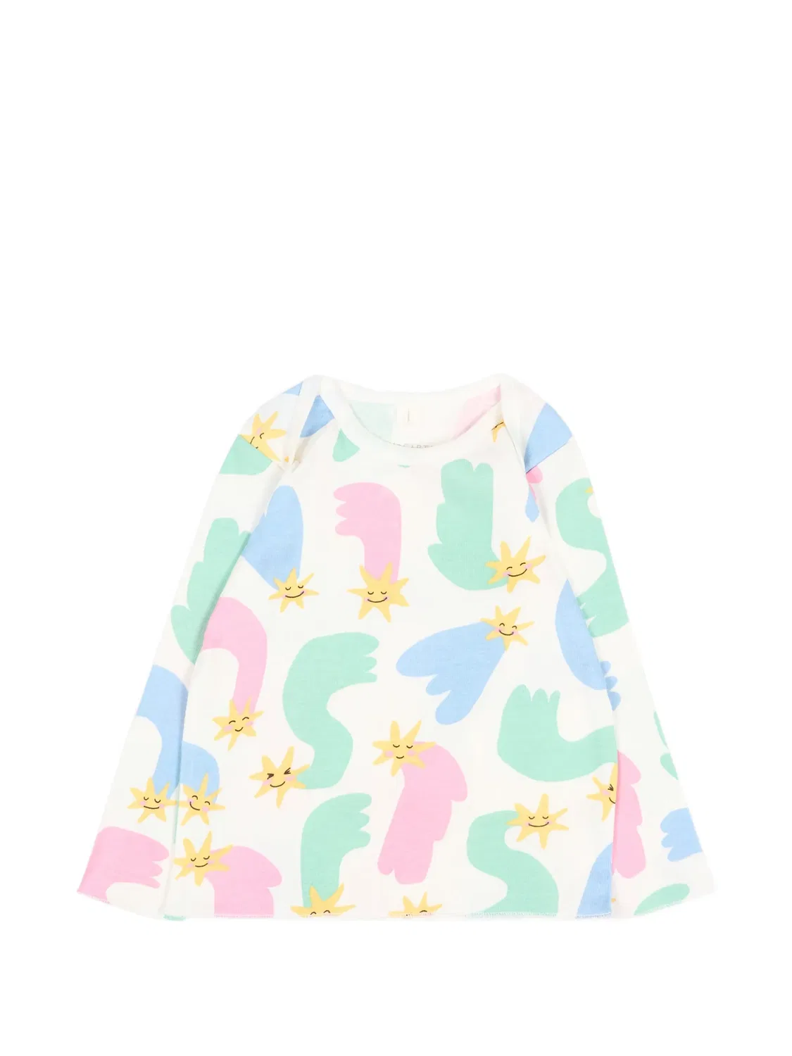 Футболка с длинными рукавами и принтом Stella Mccartney Kids, нейтральные цвета