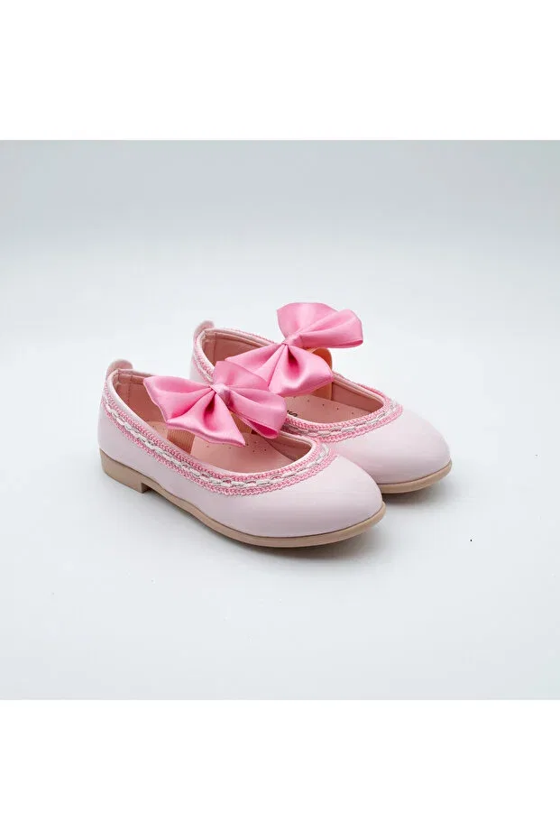 Детские балетки для девочек с принтом Zigzag Arçın Shoes, Powder