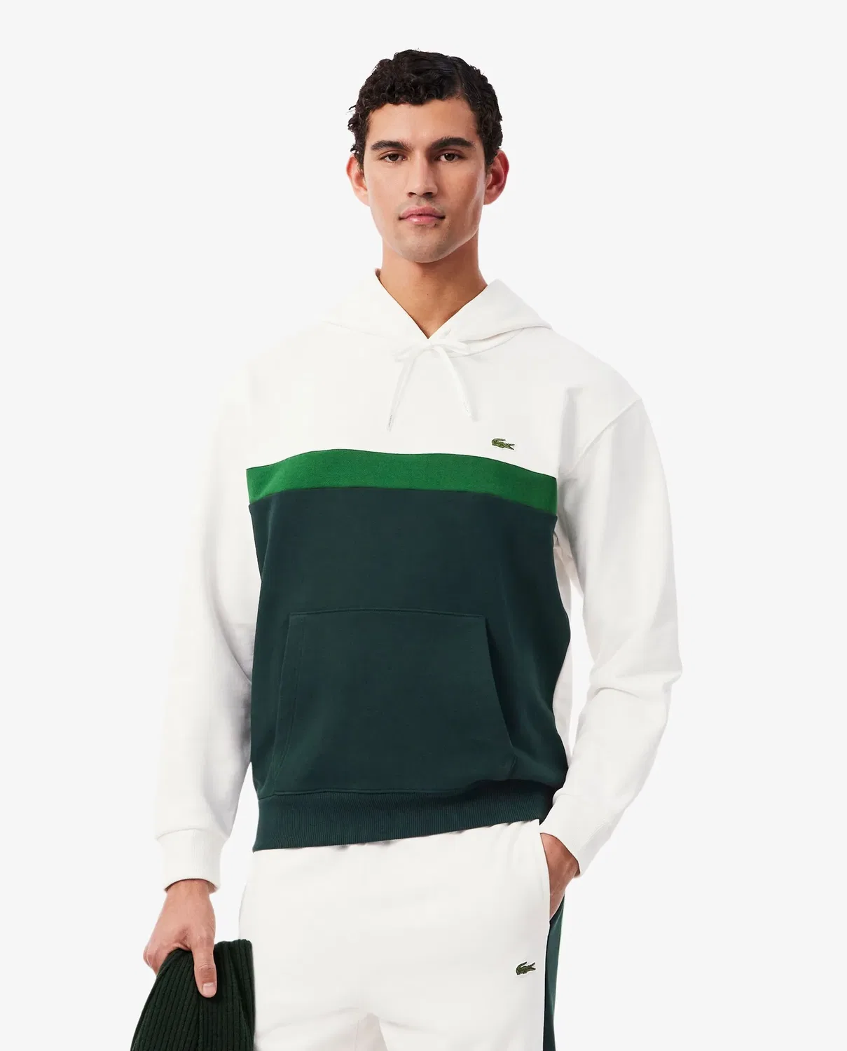 Худи мужская Lacoste Verde, с блок-цветом