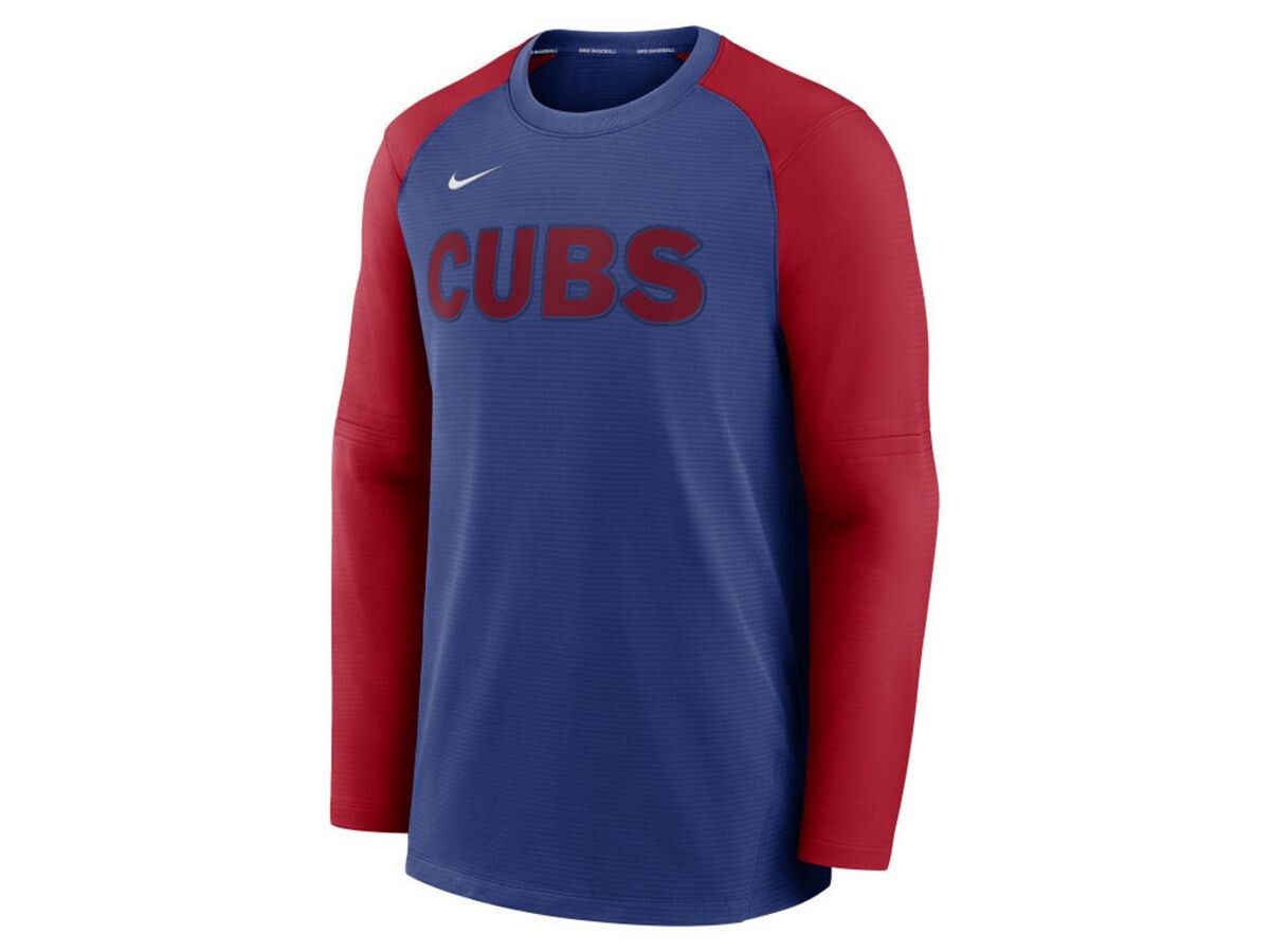 

Мужская толстовка pre-game crew из коллекции chicago cubs authentic collection Nike