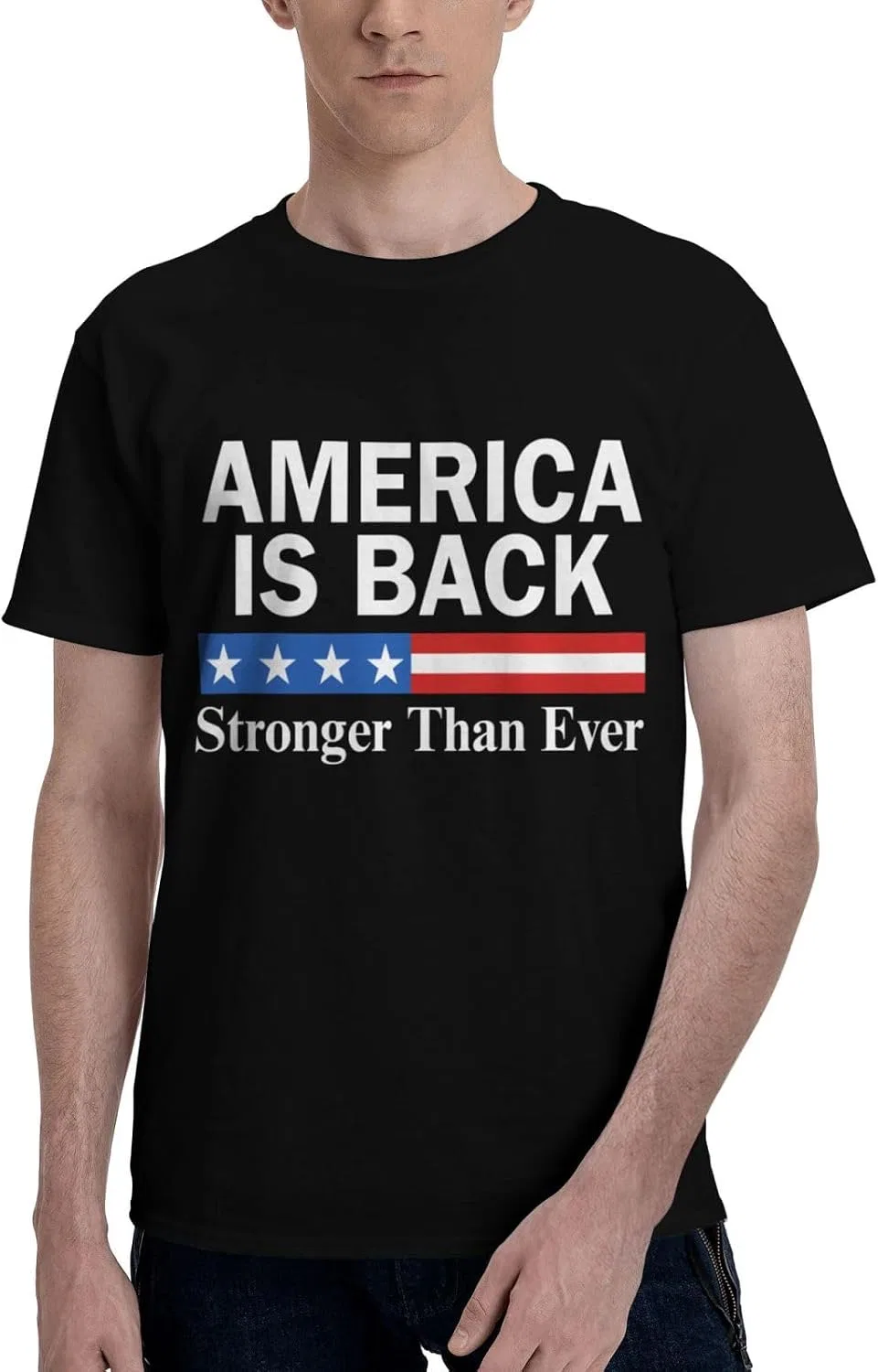 Мужская футболка классическая America is Back Stronger Than Ever, Black — фото 2