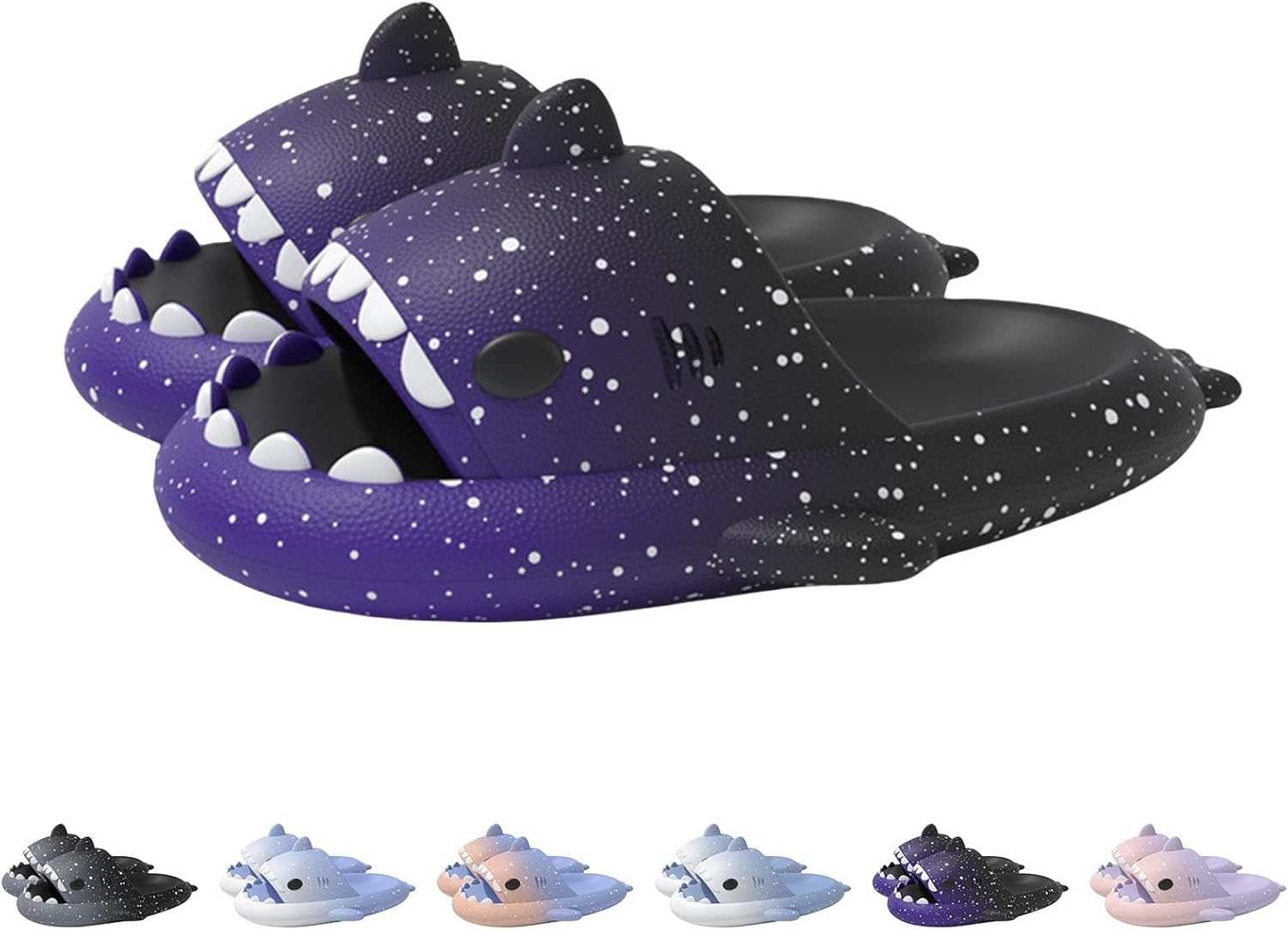 

Шлепанцы с пятнистой фантазийной акулой, новые шлепанцы с акулами и звездным небом, градиентные шлепанцы с облачной акулой унисекс Generic, черный