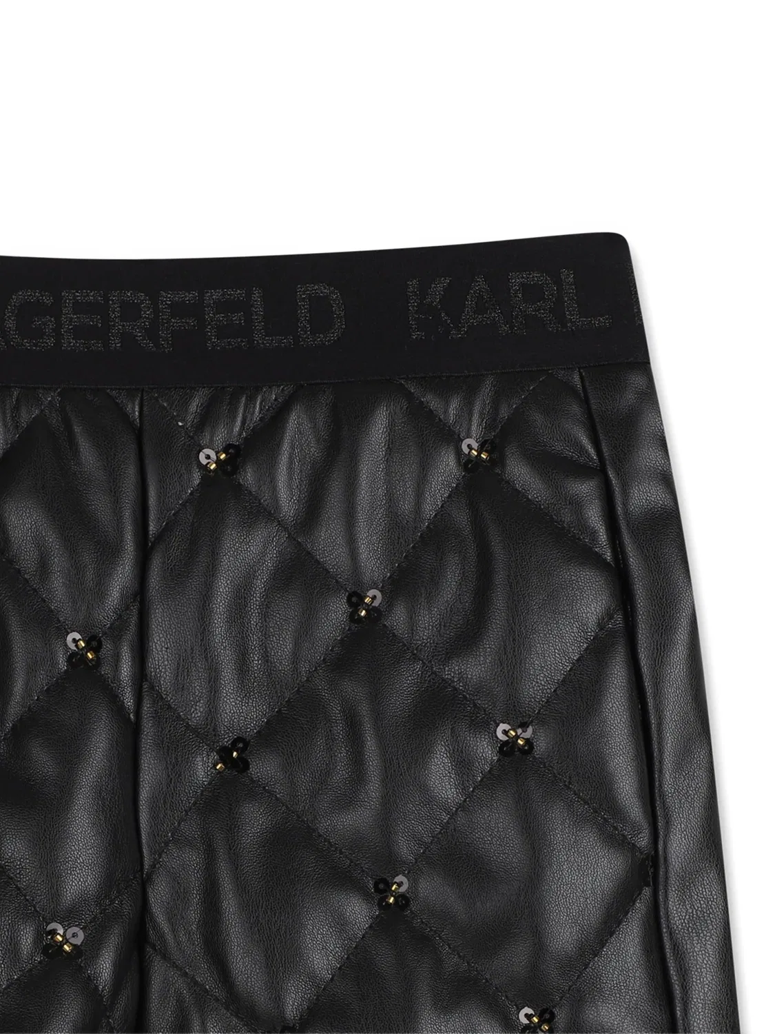 Шорты стеганые с пайетками, черные Karl Lagerfeld, черный — фото 2