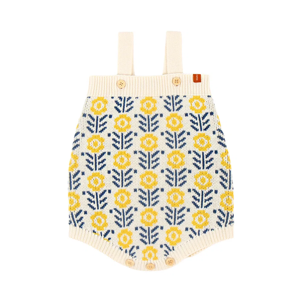 Детский комбинезон для девочек с цветочным принтом BABYBLEE, Yellow
