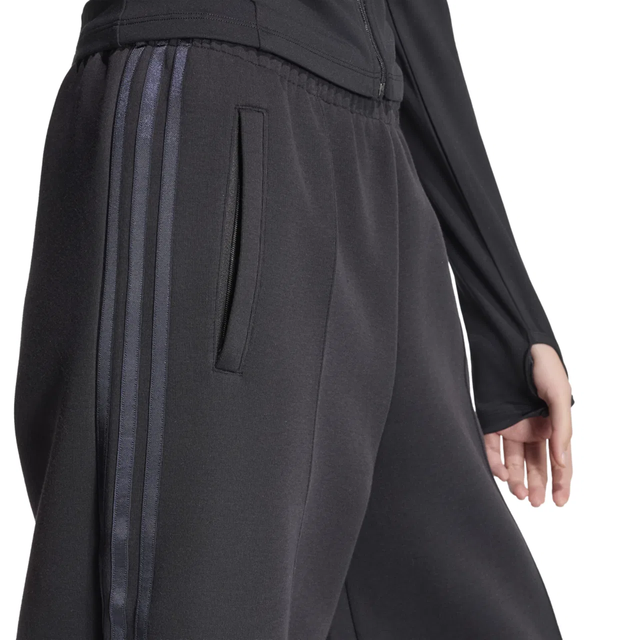 Женские брюки свободного кроя с принтом Spacer Pants adidas, Black/Black Reflective/Night Grey — фото 4